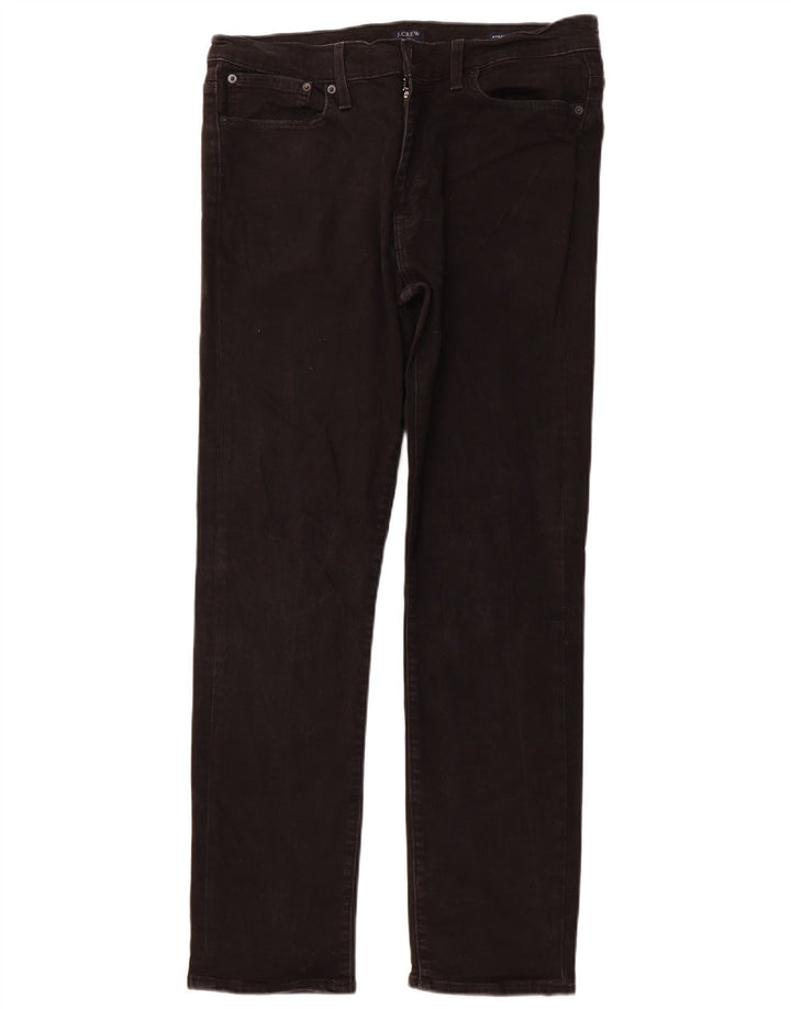 J. CREW Herren Flex Straight Jeans W34 L32 Schwarze Baumwolle