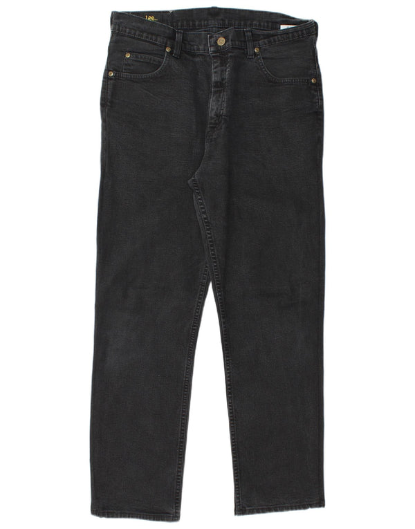 LEE Herren Brooklyn Straight Jeans W34 L28 Schwarze Baumwolle
