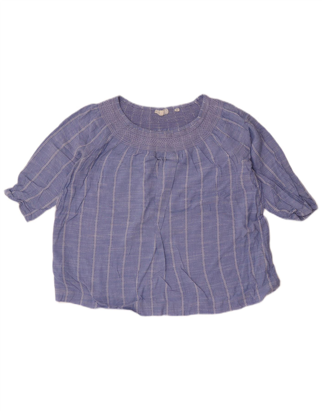 Fat Face Damen-Crop-Oversize-Top mit 3/4-Ärmeln, UK-Größe 10, klein, blau gestreift