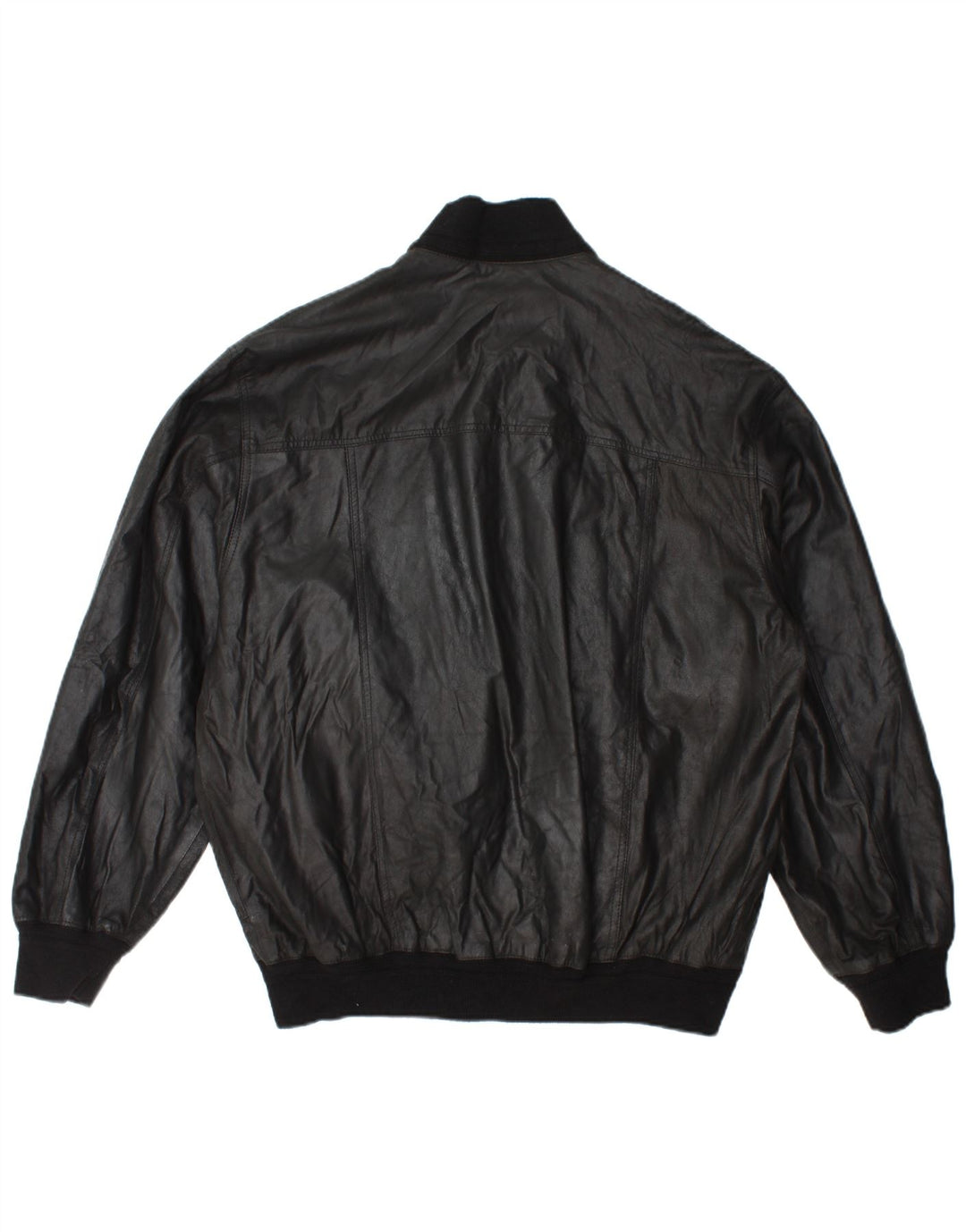 Vintage Herren Bomber Lederjacke IT 54 2XL Schwarzes Leder