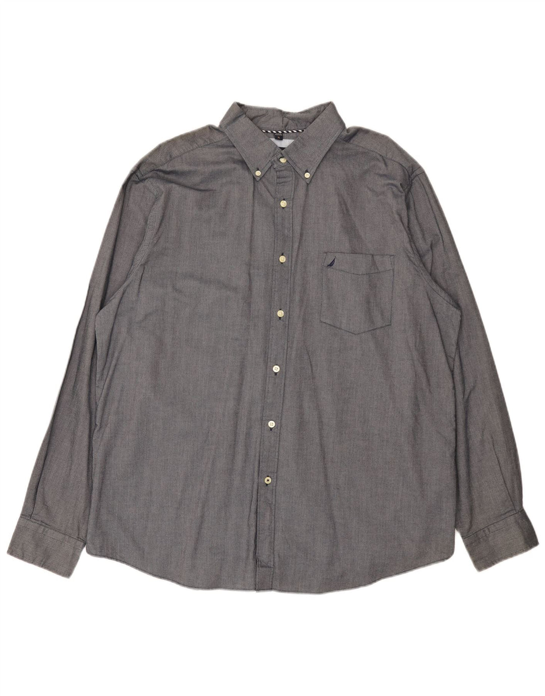 Nautica Herrenhemd XL Grau Baumwolle