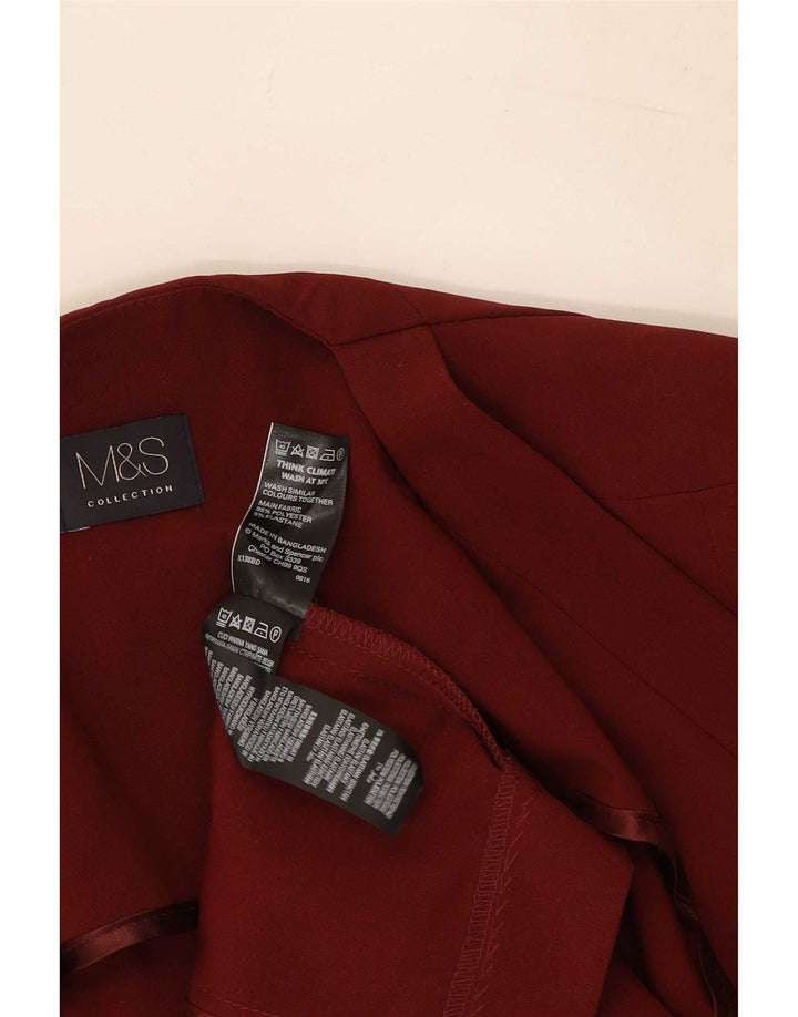 Marks & Spencer Offene Damen-Blazerjacke, UK 8, Klein, Burgunderrot, Polyester