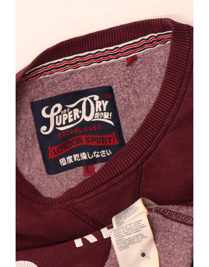 Superdry Herren-Sweatshirt mit Grafik, Größe L, Kastanienbraun, Baumwolle