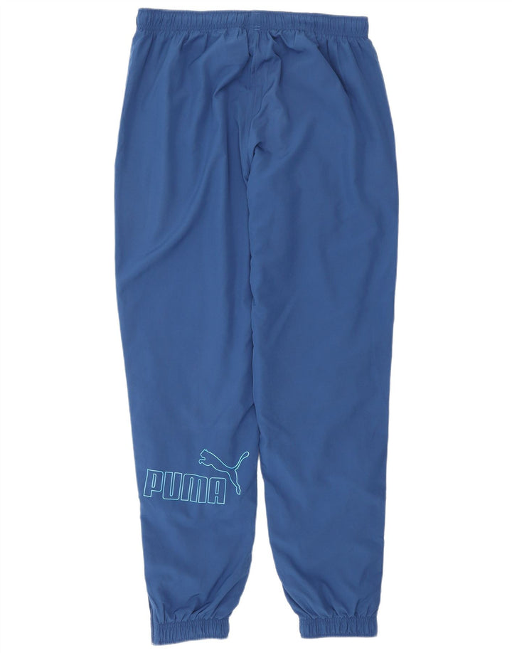 Puma Herren-Trainingsanzug mit Grafik, Jogginghose, groß, blau, Polyester