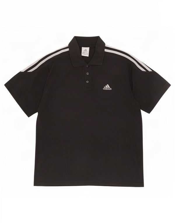 Adidas Herren Poloshirt UK 42/44 Große schwarze Baumwolle