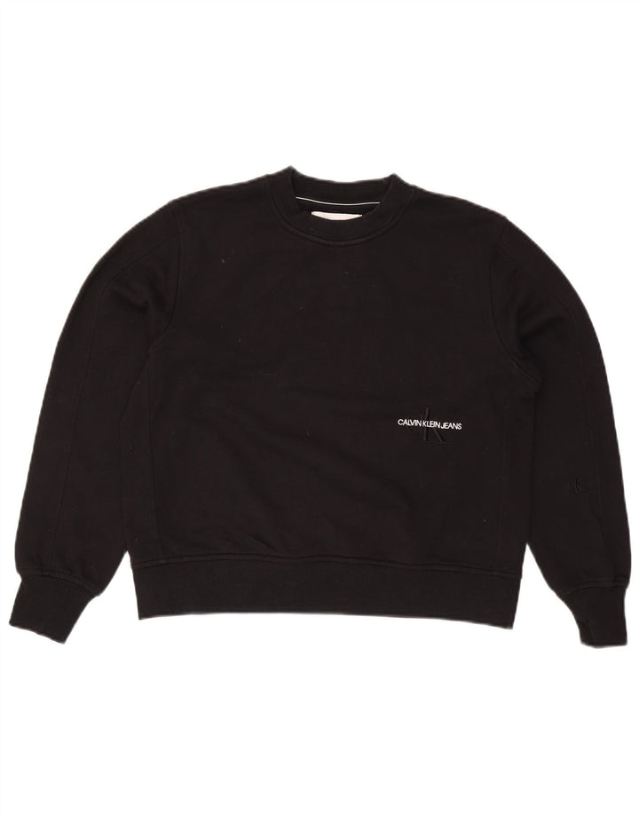 Calvin Klein Jeans Damen-Sweatshirt in Übergröße, Gr. 10, Größe S, Schwarz