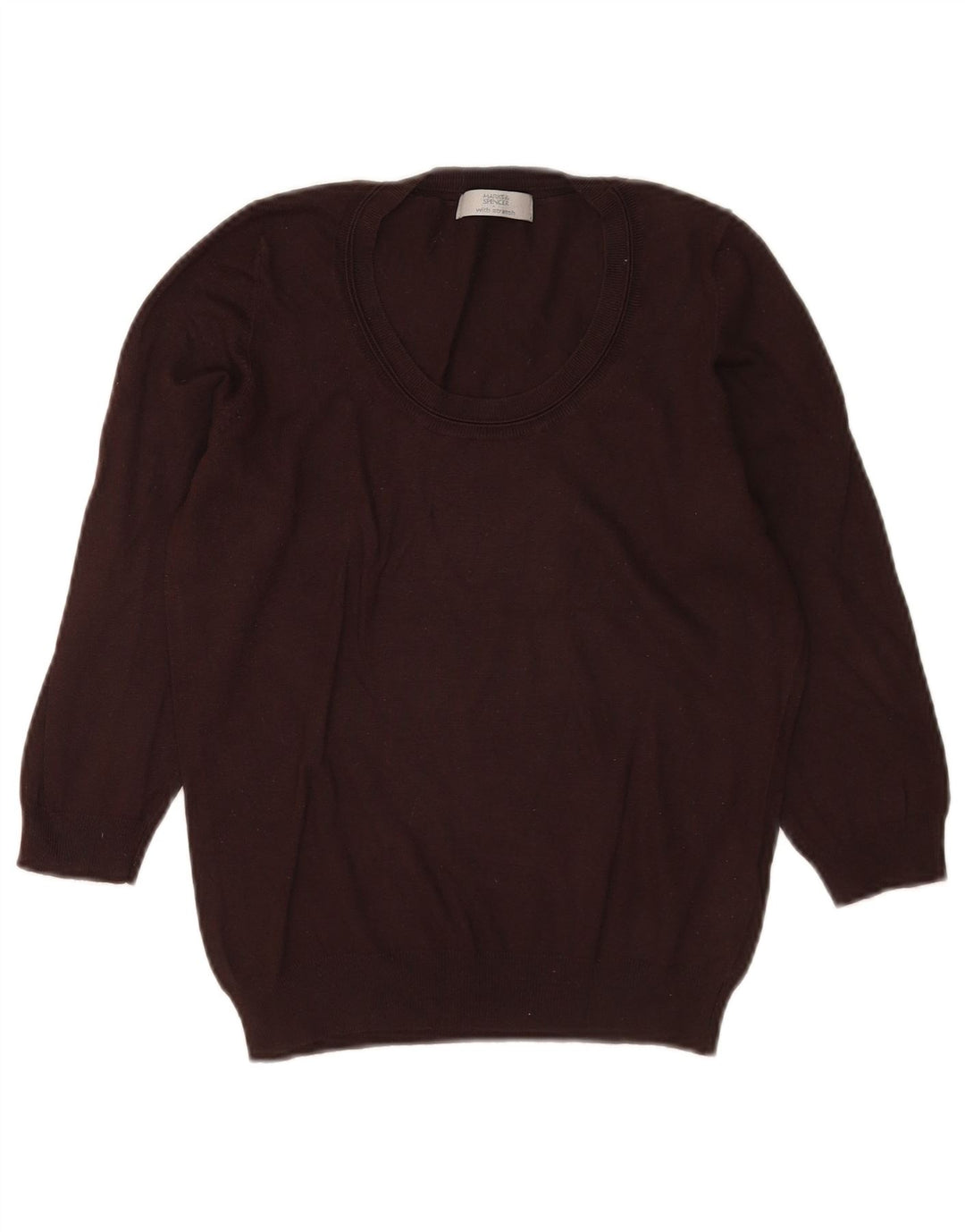 Marks & Spencer Damen-Pullover mit U-Boot-Ausschnitt, UK 12, Mittelbraun