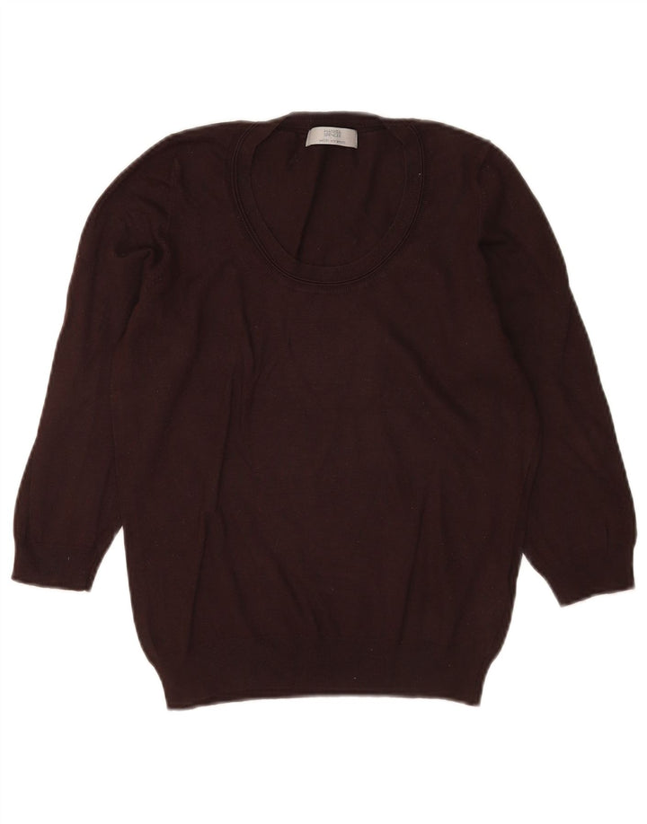 Marks & Spencer Damen-Pullover mit U-Boot-Ausschnitt, UK 12, Mittelbraun
