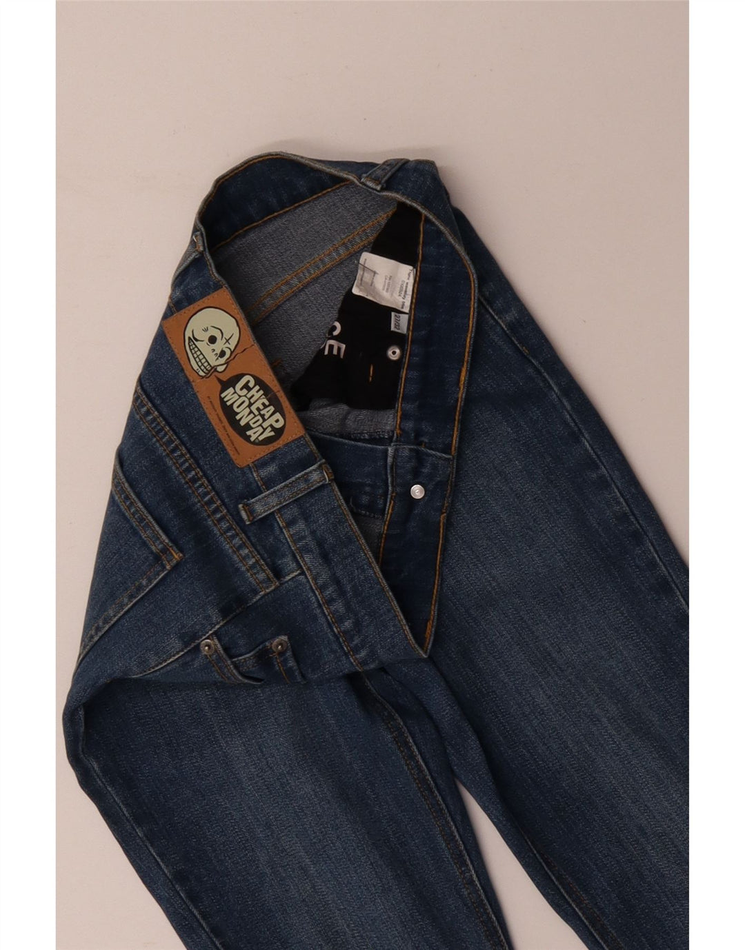 CHEAP MONDAY Damen Skinny Jeans W27 L32 Blaue Baumwolle