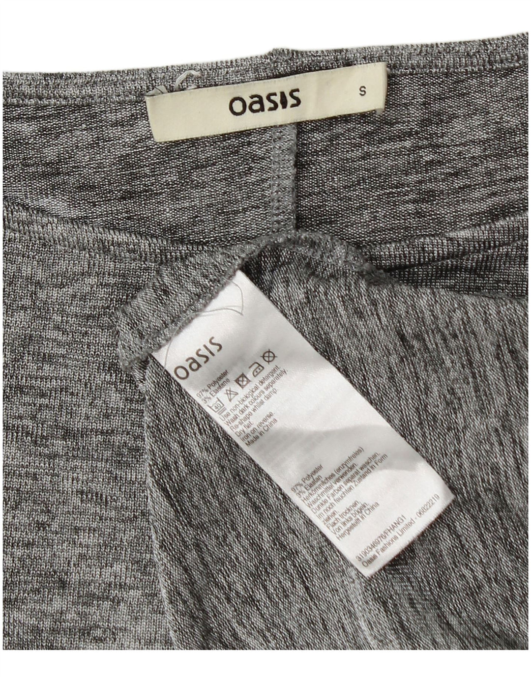 Übergroßes T-Shirt-Oberteil für Damen von Oasis, Gr. 10, Größe S, grau geflecktes Polyester