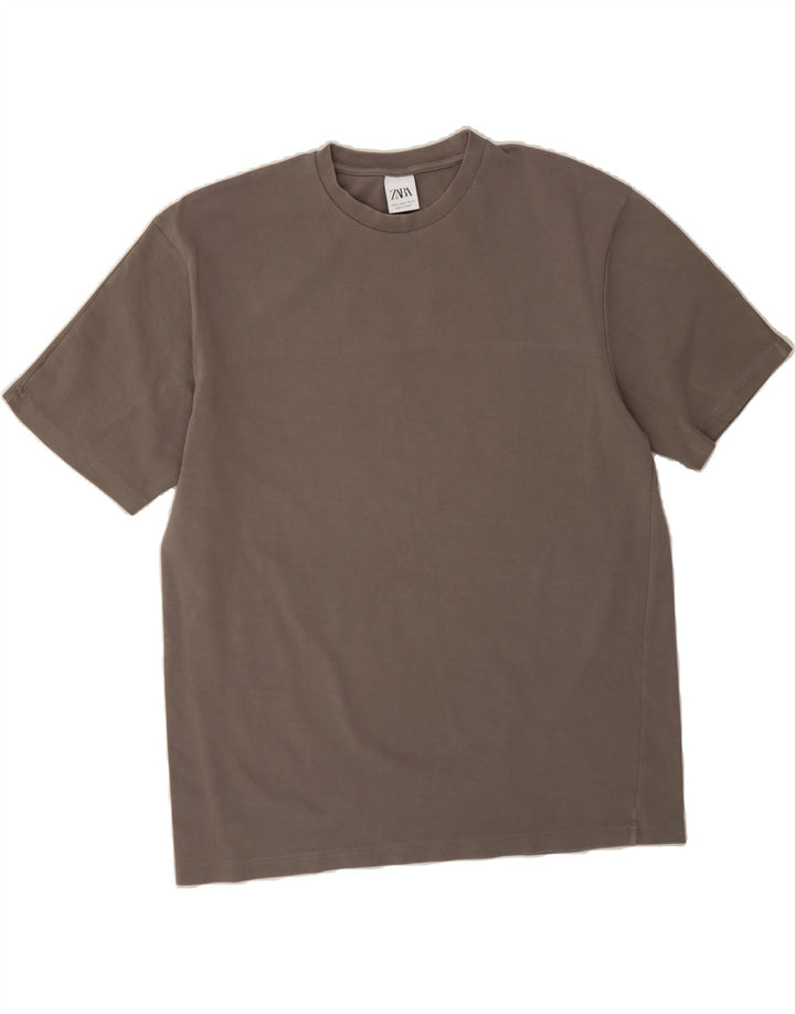 ZARA Mens T-Shirt Top XL Grey Vintage Zara and Second-Hand Zara from Messina Hembry 