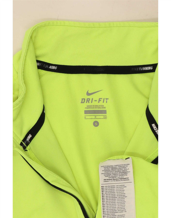 Nike Herren Dri Fit Zip Neck Top Langarm Klein Gelb Polyester
