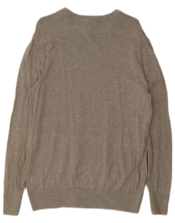 Gap Herren-Pullover mit U-Boot-Ausschnitt, mittelgrau gesprenkelte Baumwolle