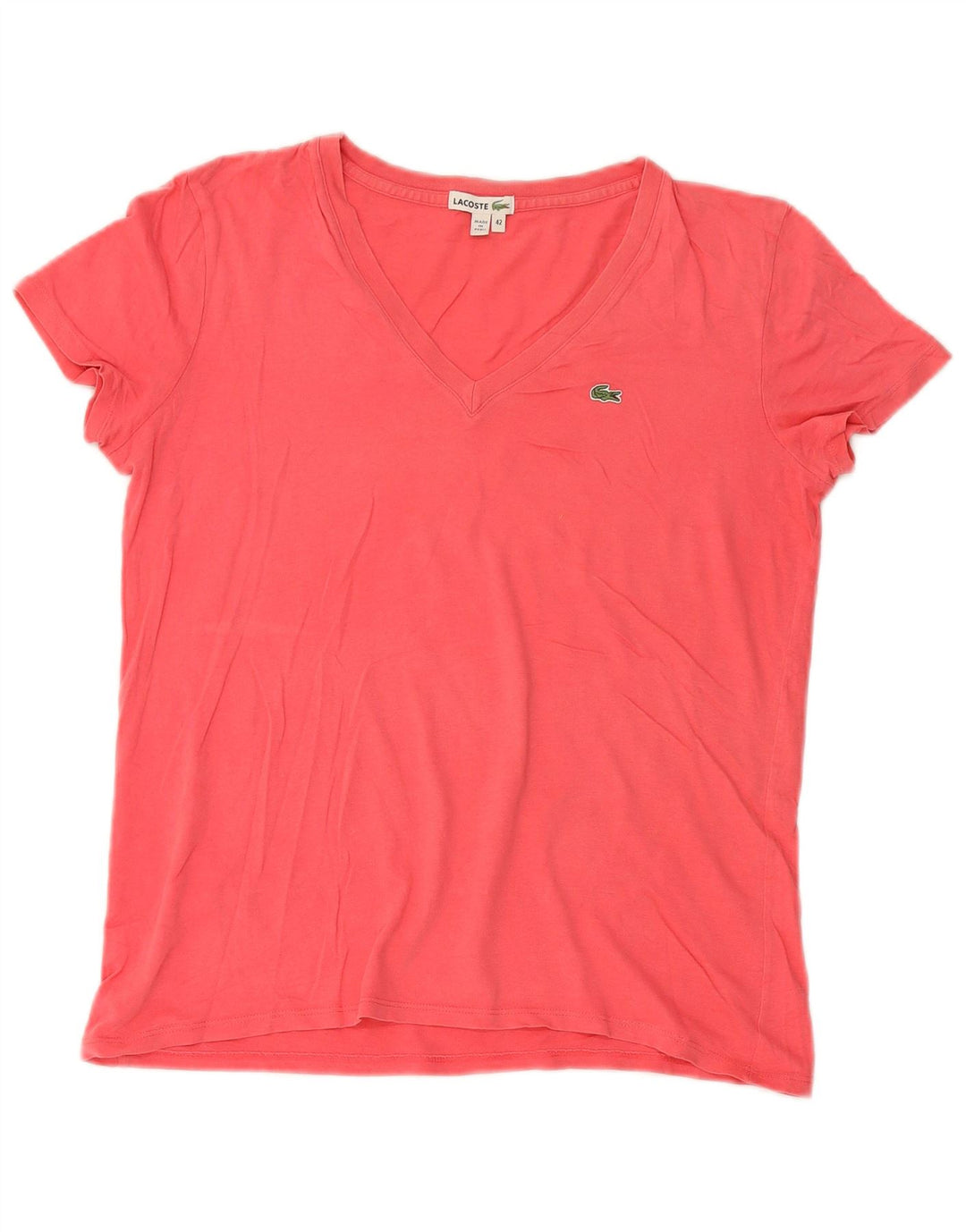 Lacoste Damen T-Shirt Top Größe 42 Große rosa Baumwolle