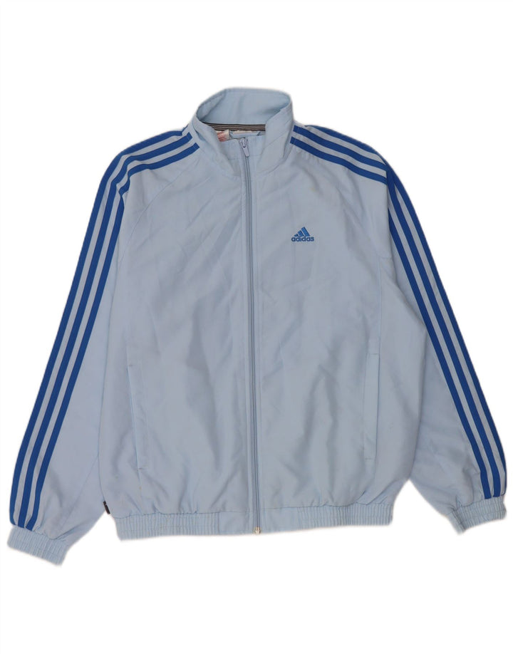 Adidas Jungen Trainingsanzug Top Jacke 13-14 Jahre Blaues Polyester
