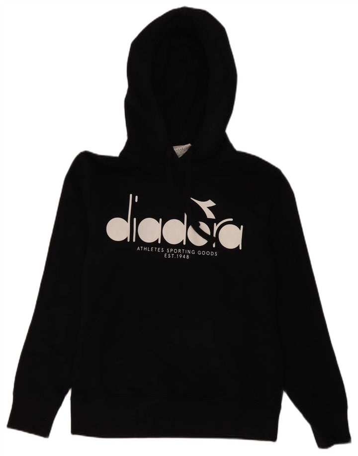 Diadora Herren-Kapuzenpullover mit Grafik, mittelschwarze Baumwolle