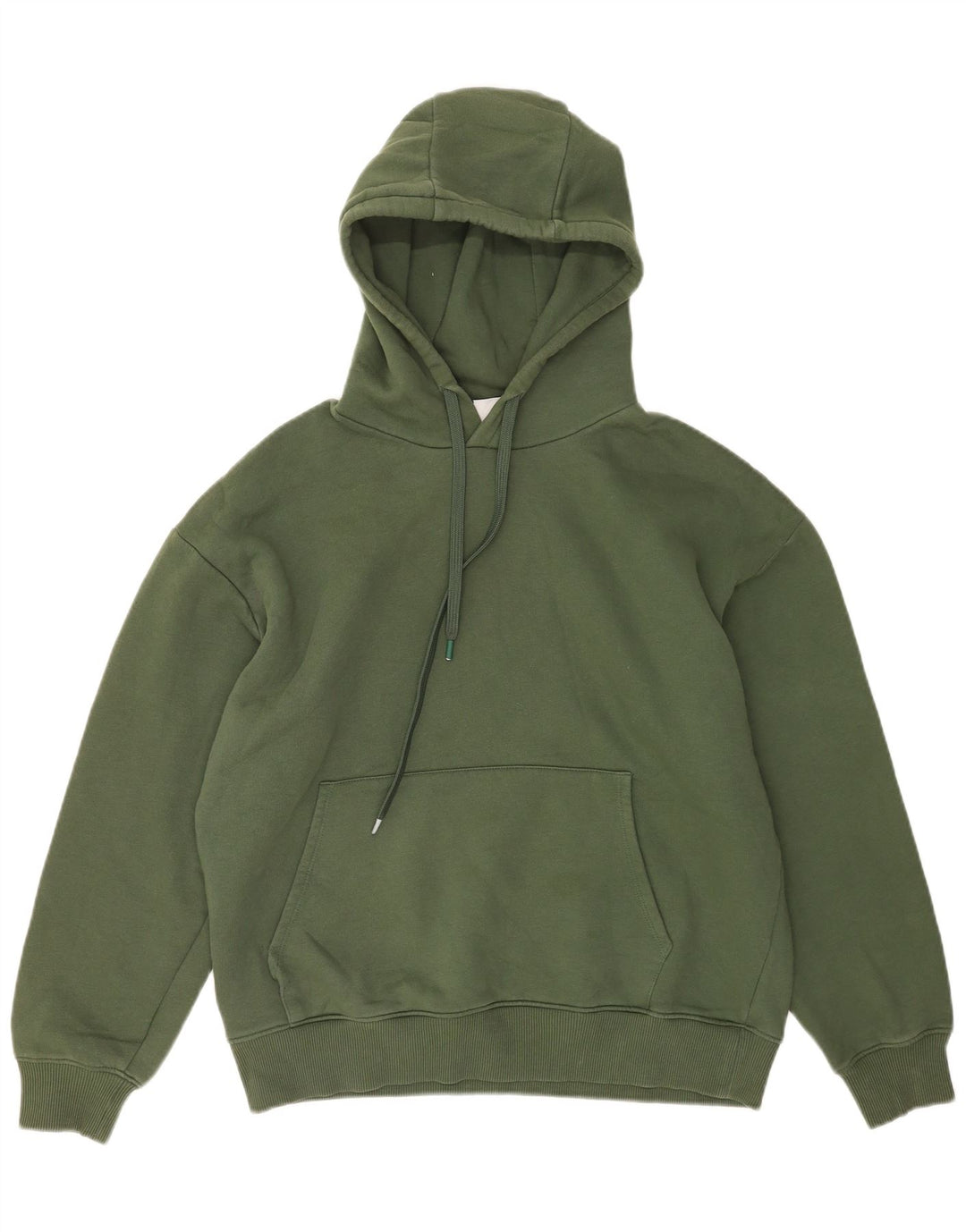 Zara Herren Kapuzenpullover, groß, grüne Baumwolle