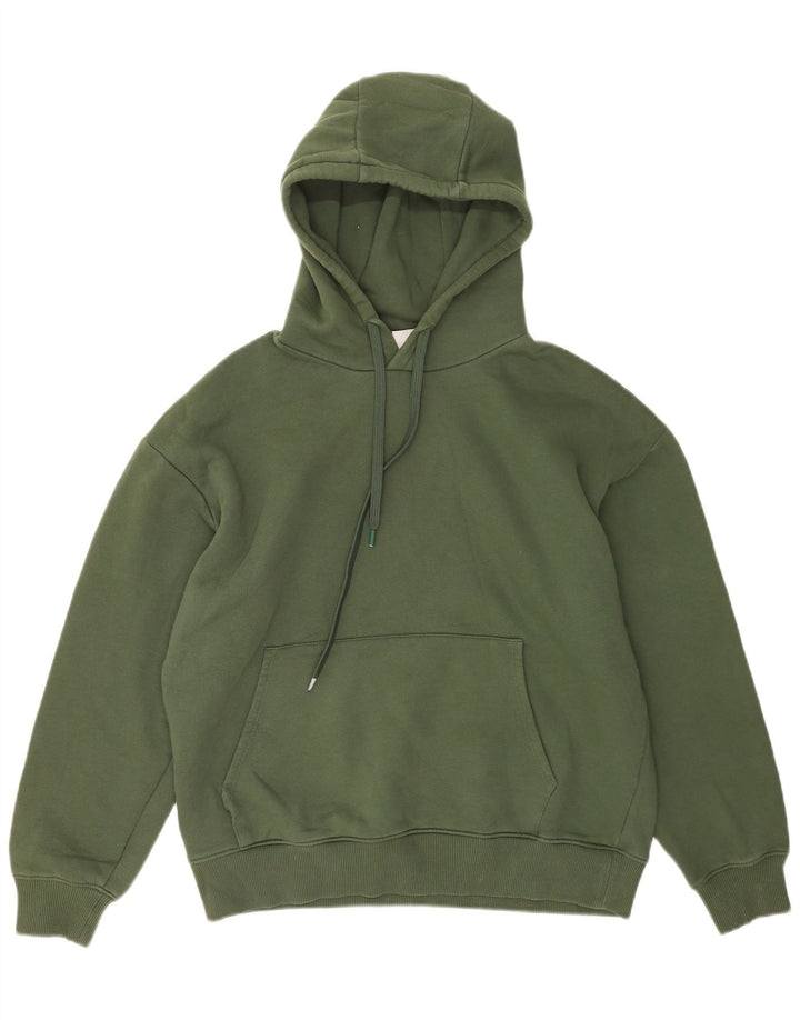 Zara Herren Kapuzenpullover, groß, grüne Baumwolle