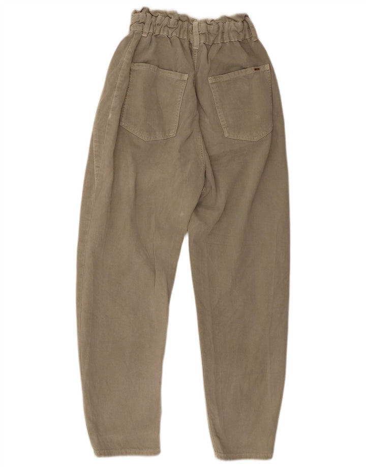 ZARA Damen High Waist Tapered Freizeithose EU 36 XS W26 L26 Grau