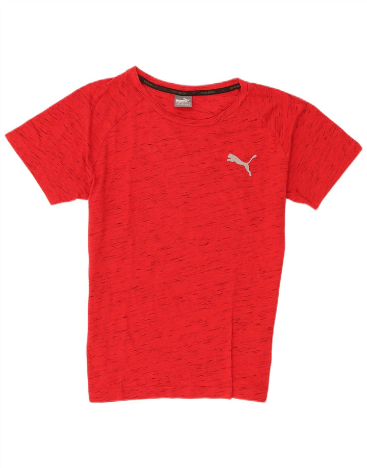 Puma Herren T-Shirt Top Small Rot gefleckte Baumwolle