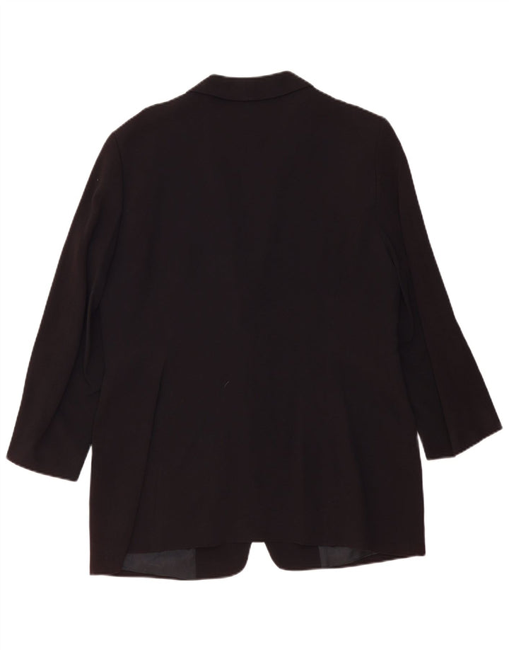 ZARA Damen Blazerjacke mit 1 Knopf und 3/4-Ärmeln, EU 44, XL, Schwarz, Viskose