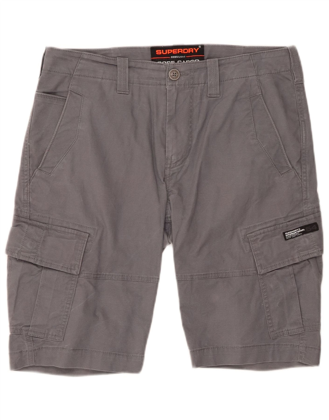 SUPERDRY Herren Cargoshorts W32 mittelgraue Baumwolle