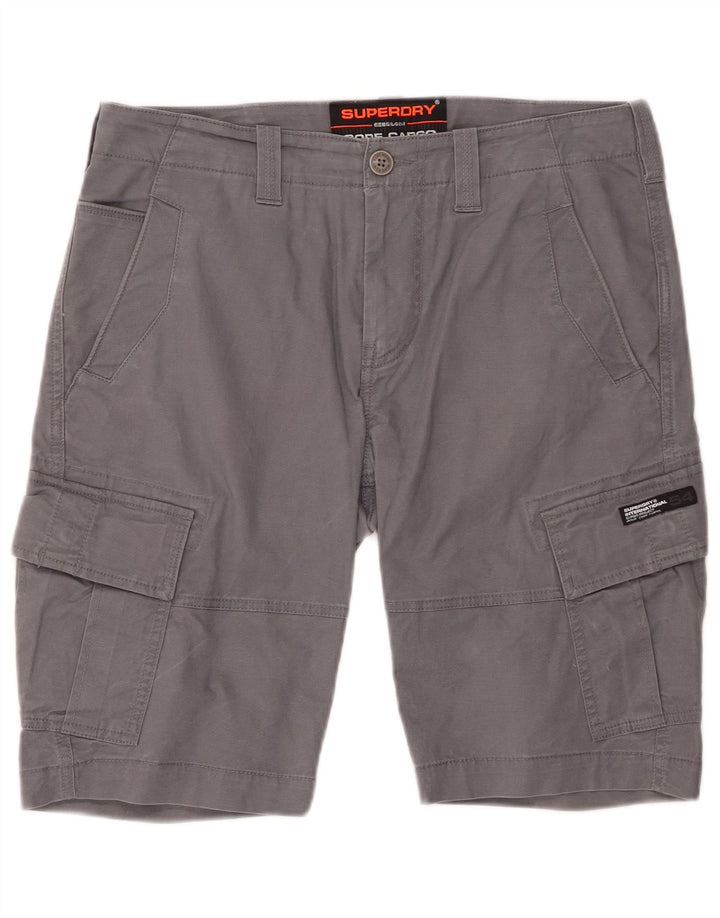 SUPERDRY Herren Cargoshorts W32 mittelgraue Baumwolle