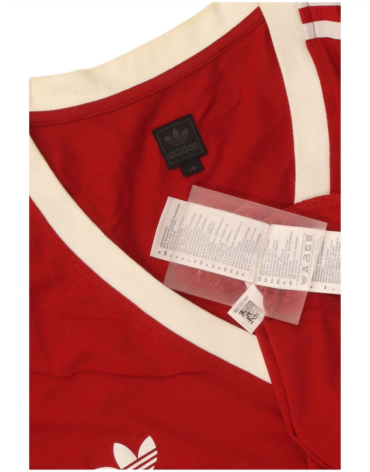 Adidas Damen T-Shirt Top IT 42 Mittelrote Baumwolle