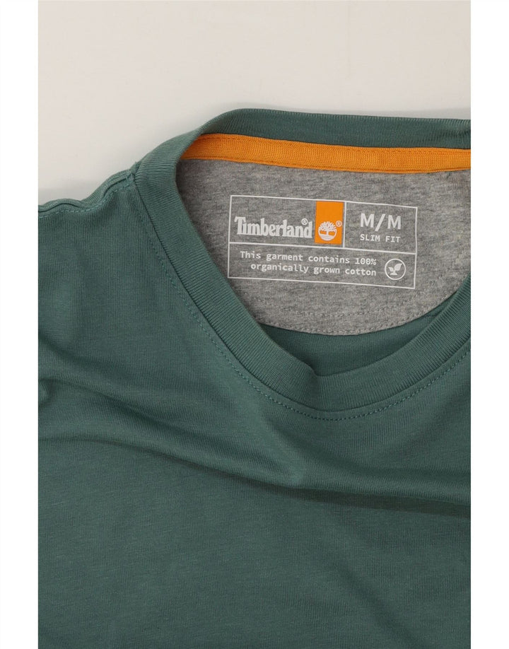 Timberland Slim Fit T-Shirt-Oberteil für Herren aus mittelgrüner Baumwolle