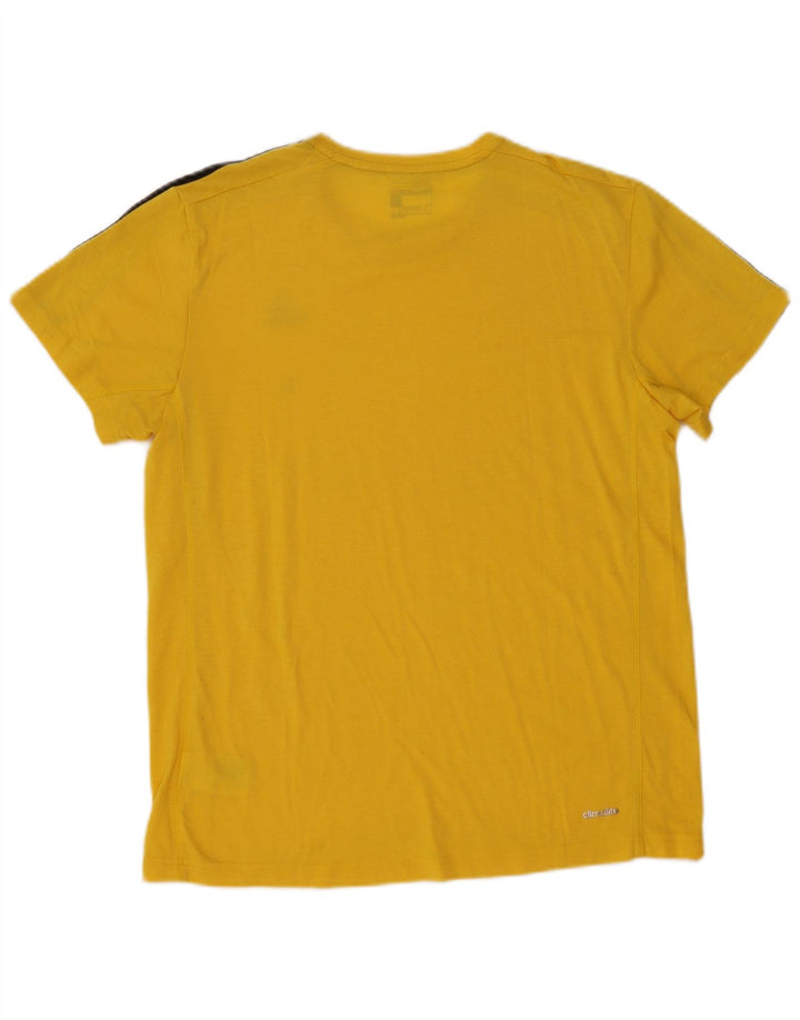 Adidas Herren Climalite T-Shirt Top Large Gelb Polyester