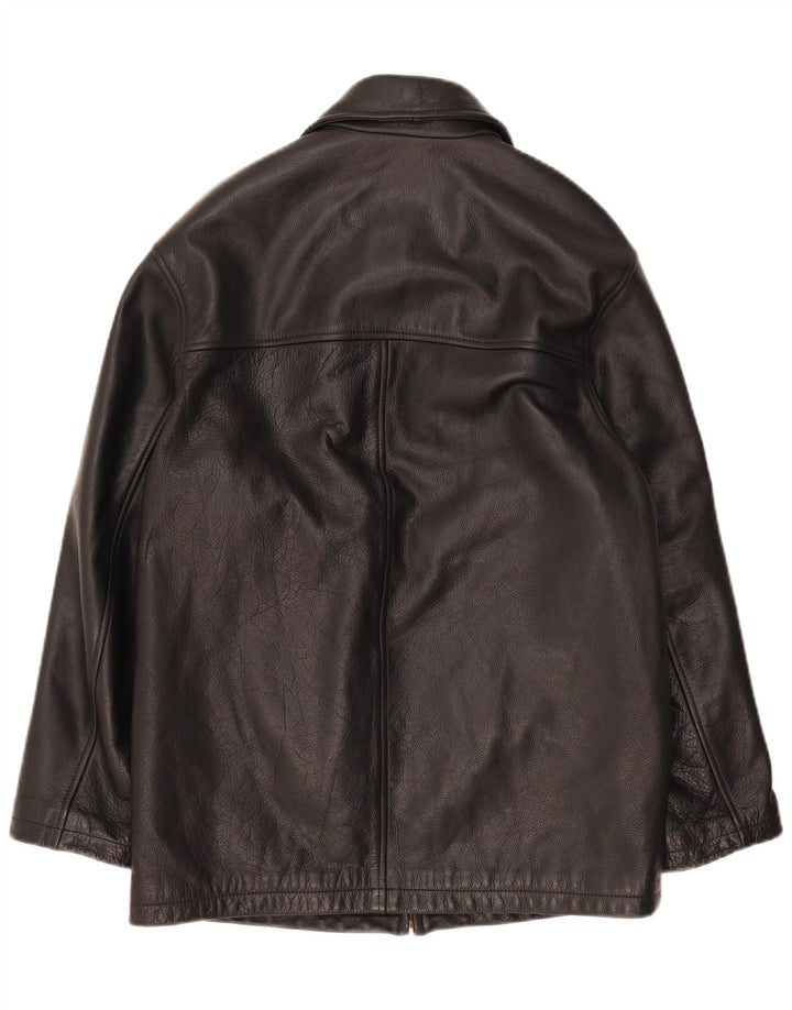 Chevignon Herren Lederjacke UK 36 Small Schwarzes Leder
