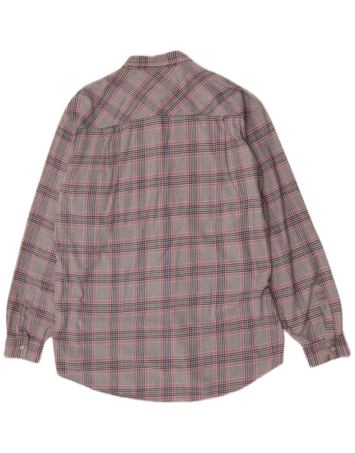 Carrera Herren-Flanellhemd mit normaler Passform, XL, grau karierte Baumwolle