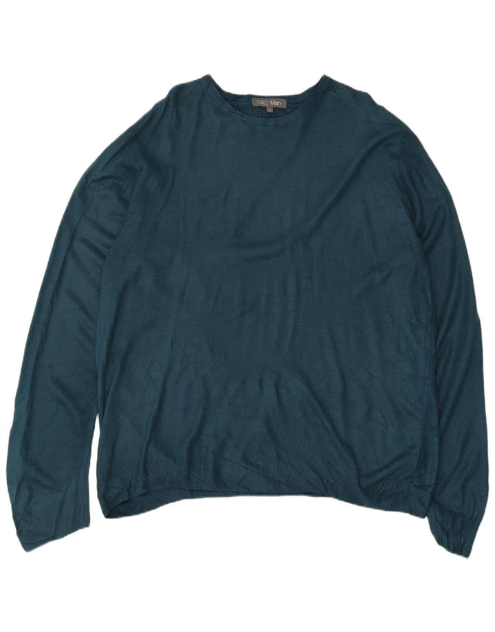 Marks & Spencer Herren-Pullover mit U-Boot-Ausschnitt, Größe L, Grün