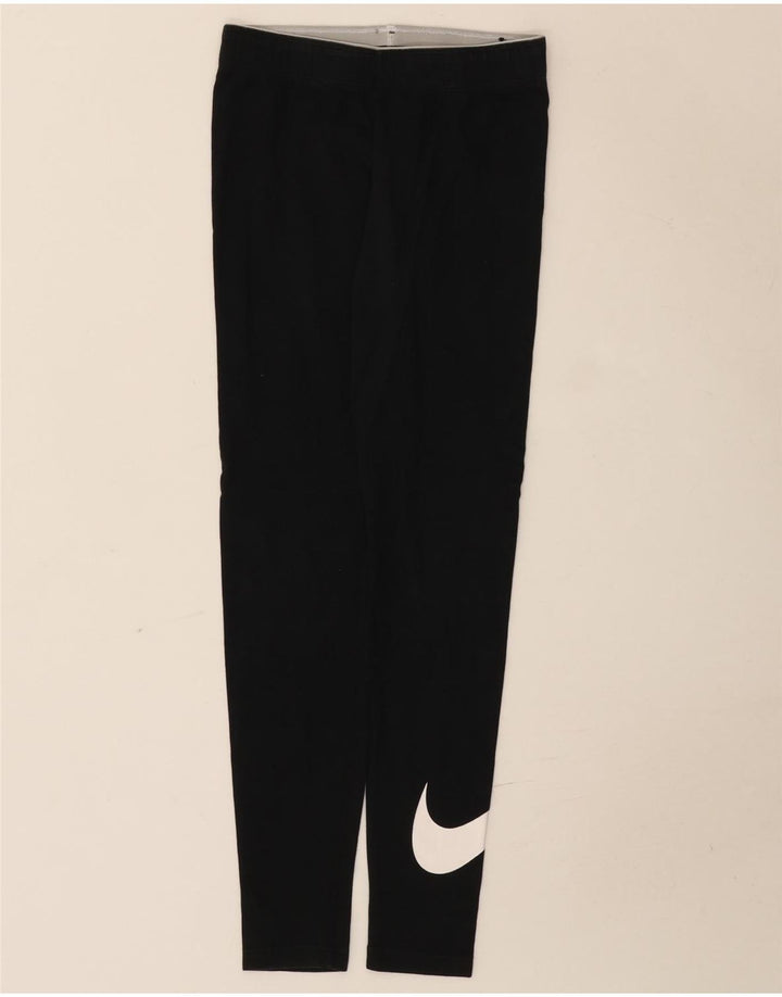 Nike Womens Graphic Leggings UK 8 Small Schwarz Baumwolle