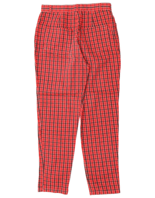 Basics Damen-Freizeithose mit hoher Taille, UK 46, Größe L, W30, L30, rot kariert