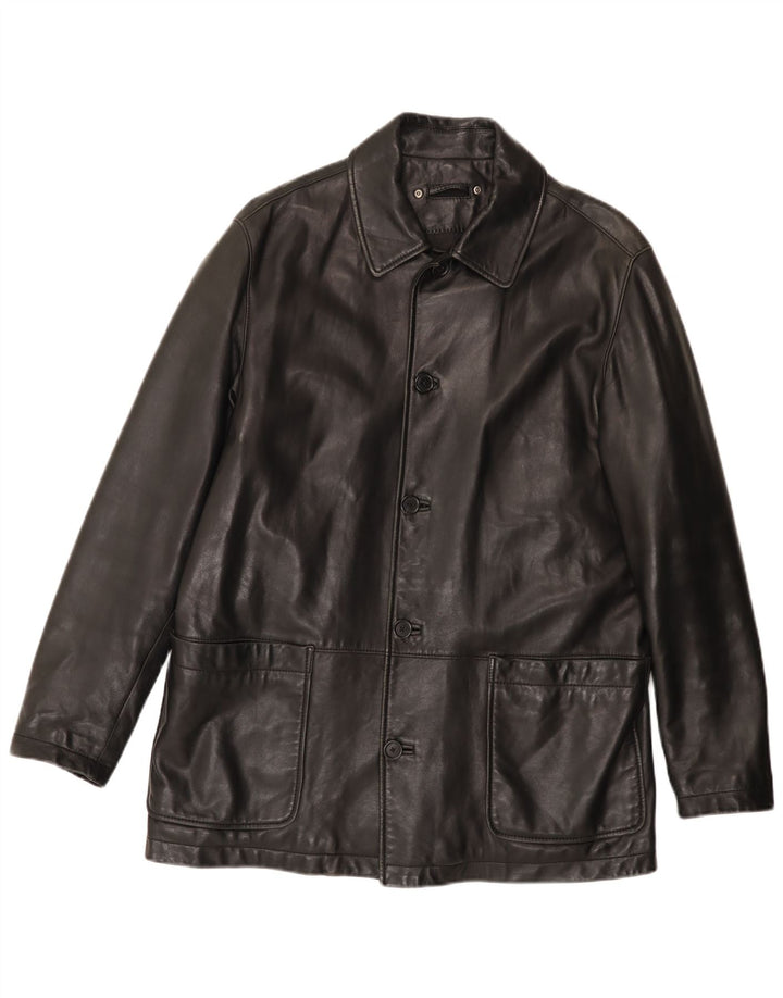 Anson's Herrenhaus Herren Lederjacke UK 38 Mittelschwarzes Leder