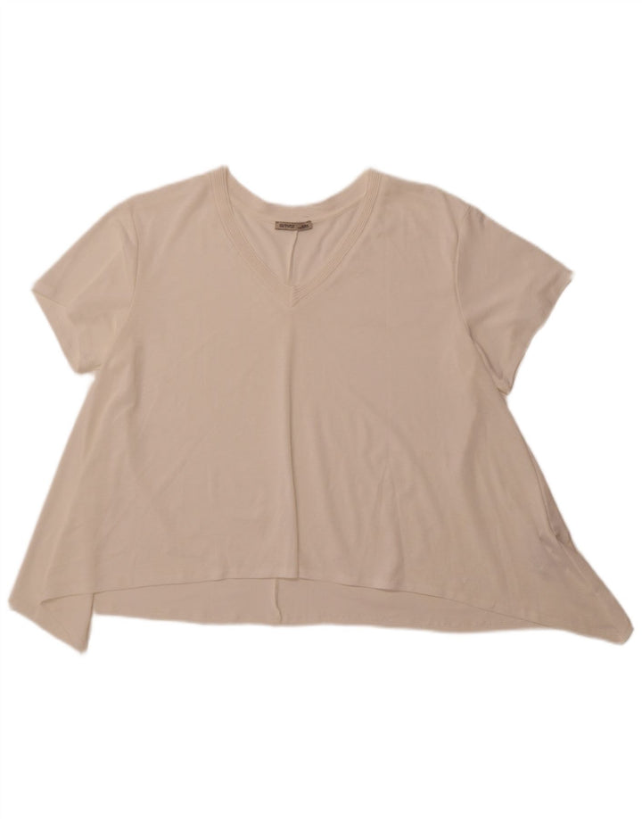Asymmetrisches Blusenoberteil für Damen von ZARA, Größe 40, Größe L, gebrochenes Weiß, Polyester