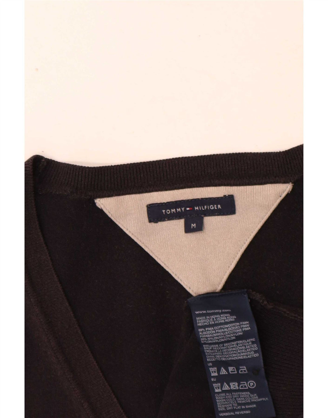 Tommy Hilfiger Damen-Cardigan-Pullover, mittelschwarz, Baumwolle, klassisch