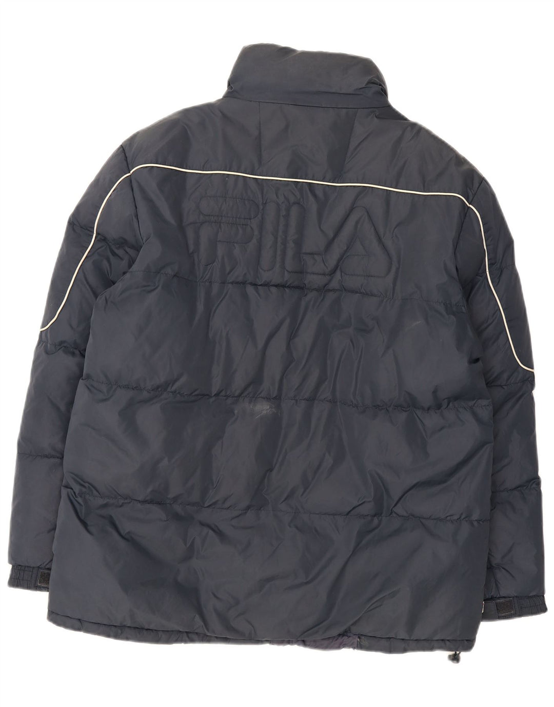 Fila Herren Grafik gepolsterte Jacke UK 38 Medium Marineblau Nylon