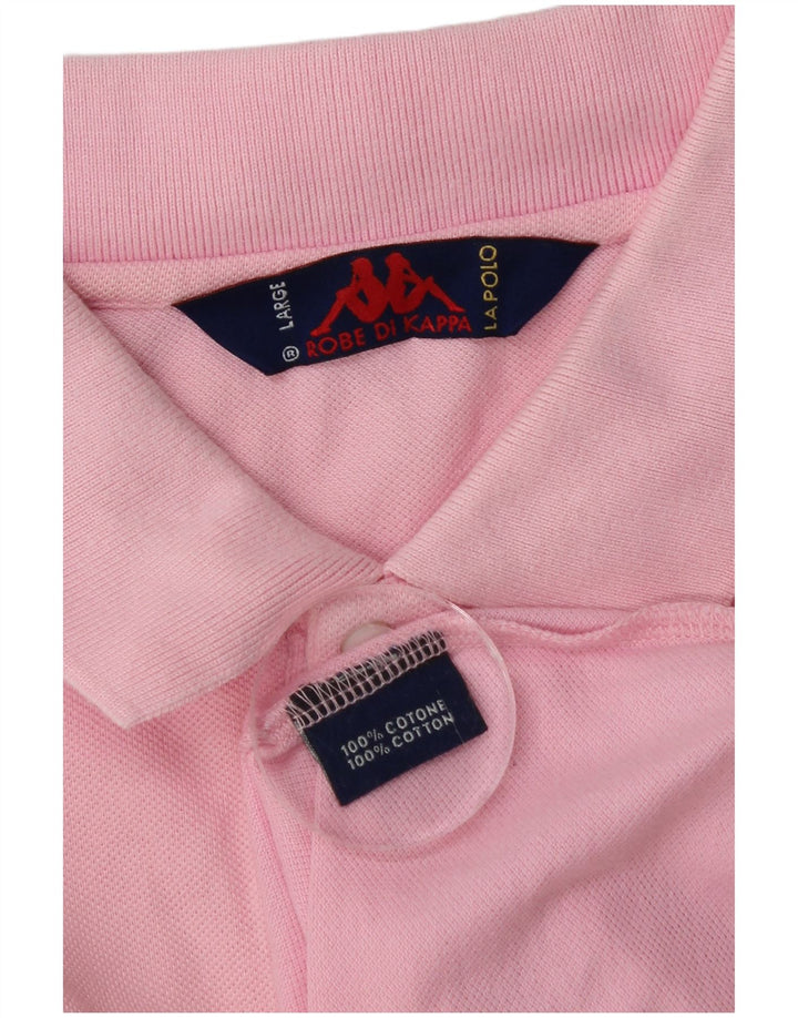 Kappa Herren-Poloshirt, groß, rosa Baumwolle