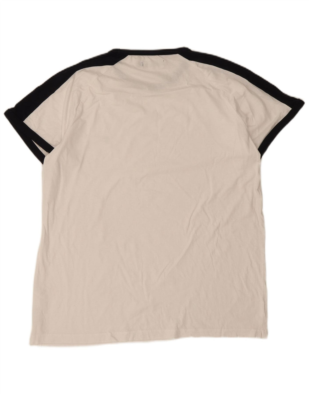 French Connection Herren T-Shirt Top 2XL Weiß Colourblock Baumwolle