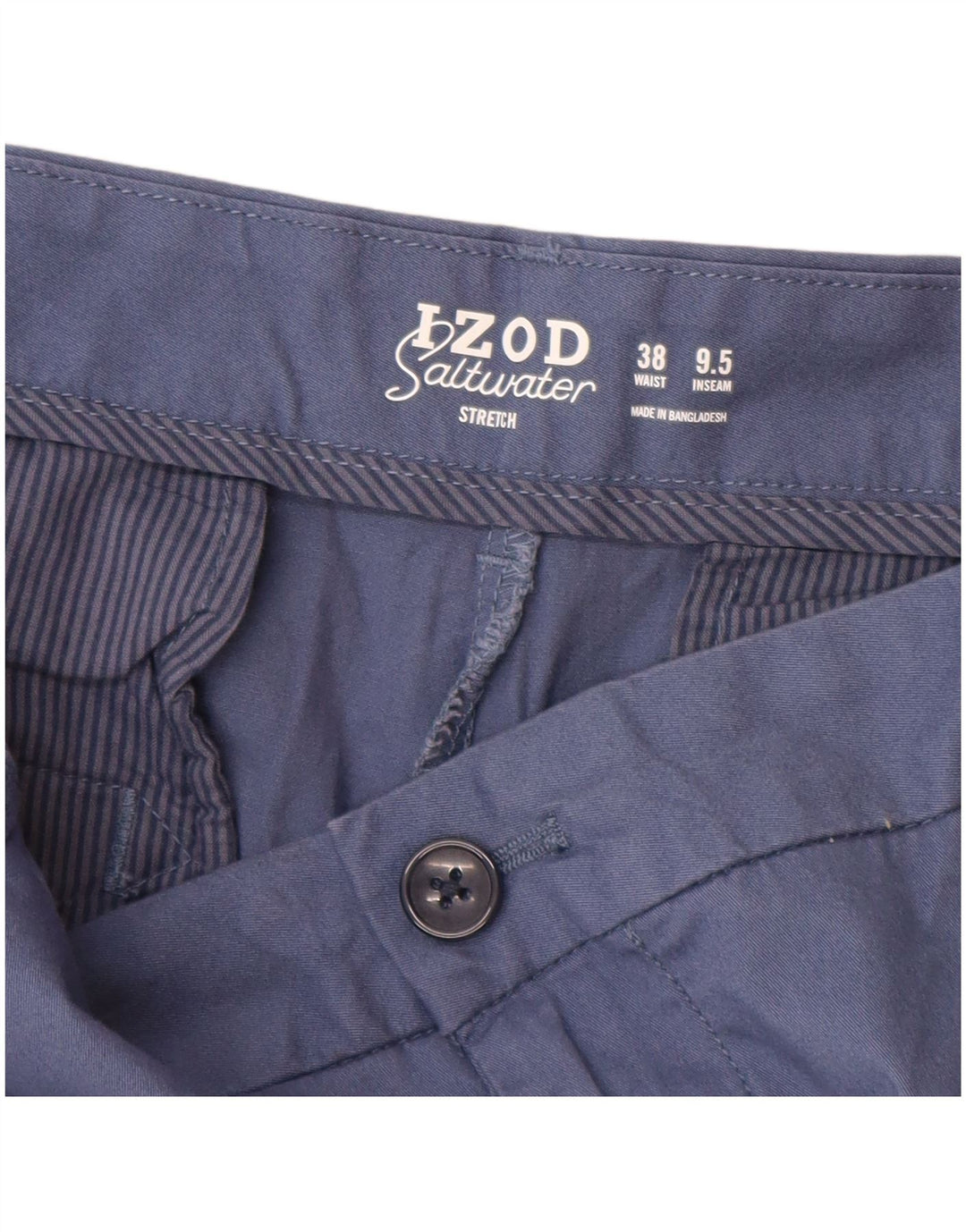 IZOD Herren Salt Water Chino Shorts W38 XL Blaue Baumwolle