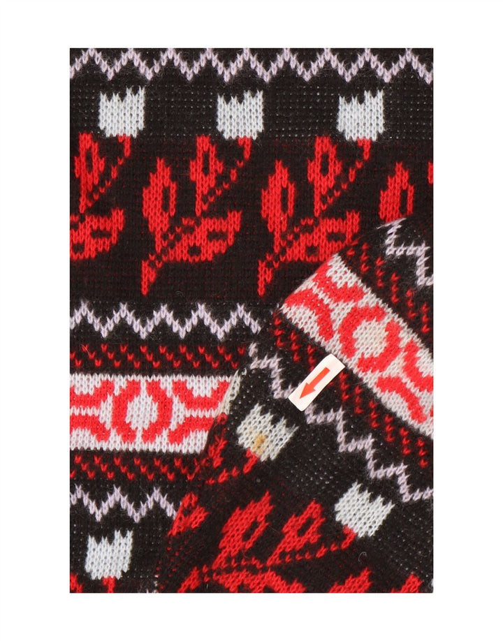 Vintage Herren-Pullover mit Rundhalsausschnitt, mittelgroß, mehrfarbig, Blumenmuster, Acryl