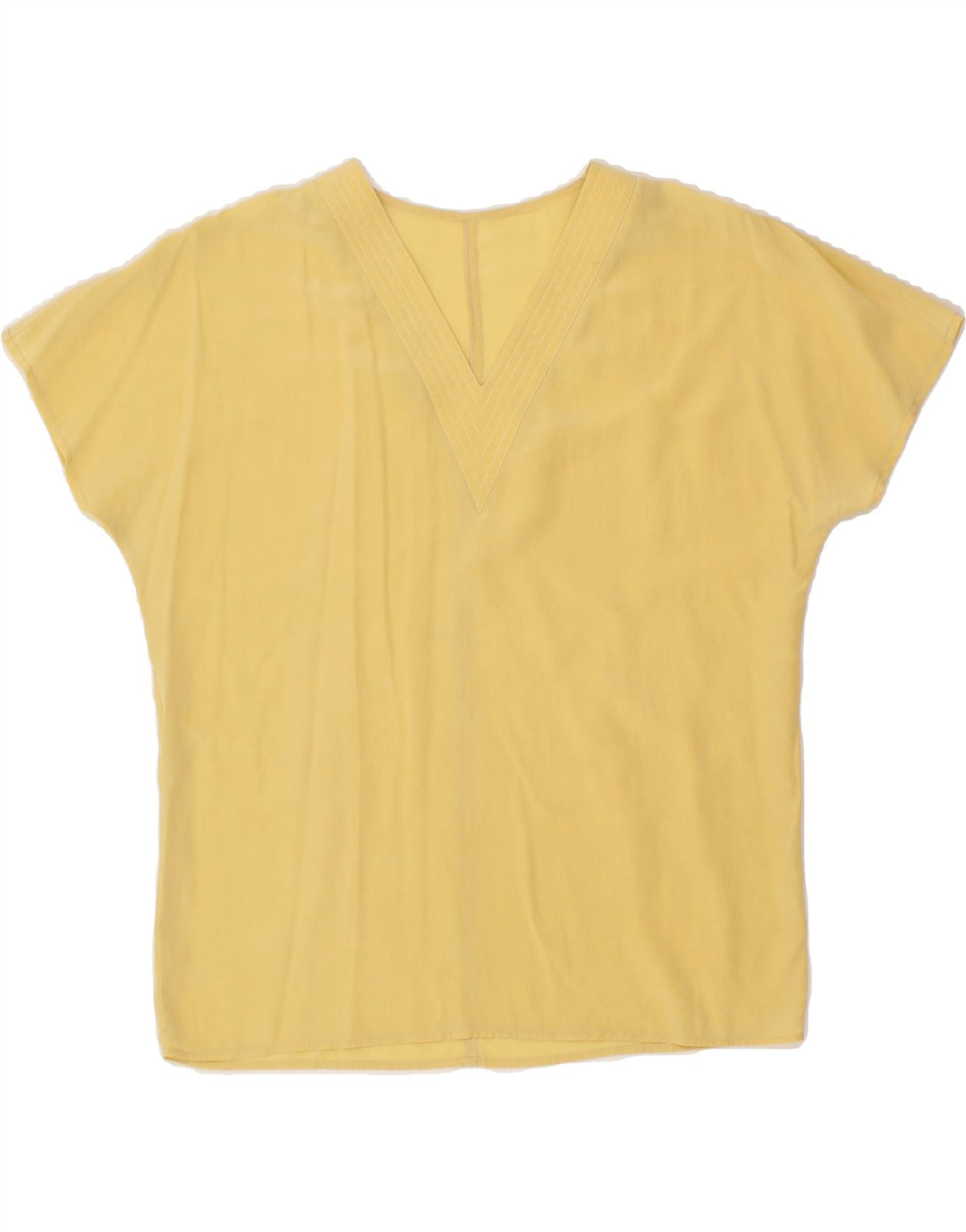 VINTAGE Womens Blouse Top UK 14 Medium Yellow Vintage Vintage and Second-Hand Vintage from Messina Hembry 