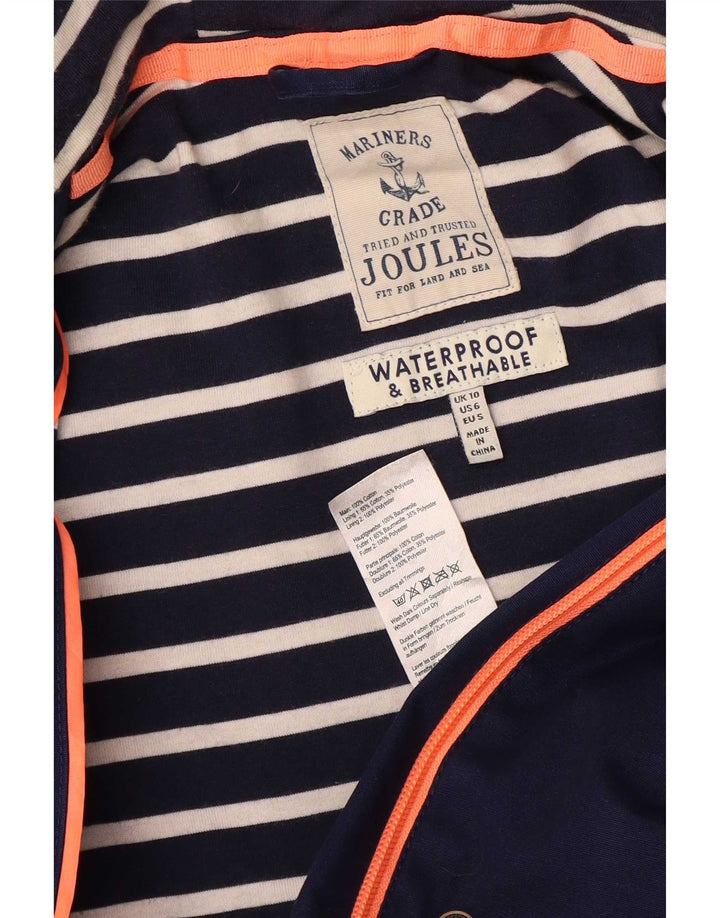 Joules Damen-Regenjacke mit Kapuze, UK 10, Größe S, Marineblau, Baumwolle