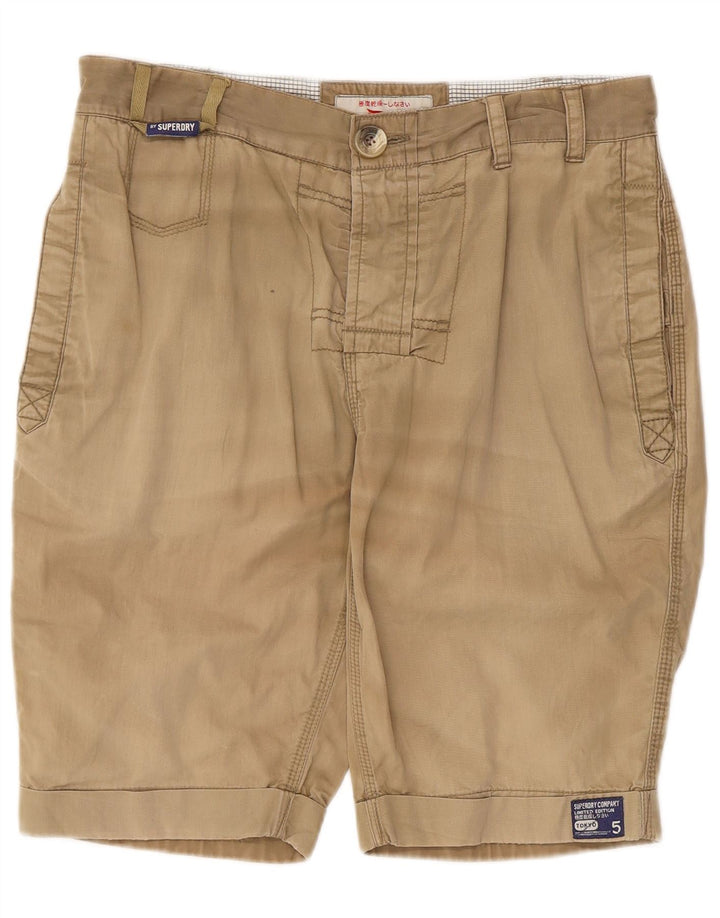 Superdry Herren Chinoshorts Medium W32 Beige Baumwolle
