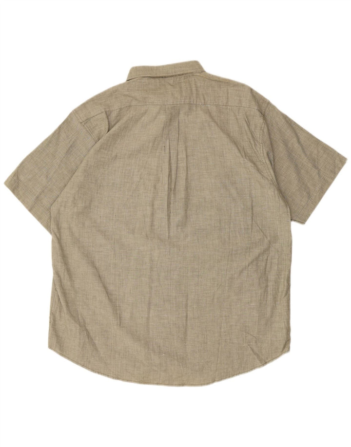 VINTAGE Herren Kurzarmhemd XL Grau Baumwolle