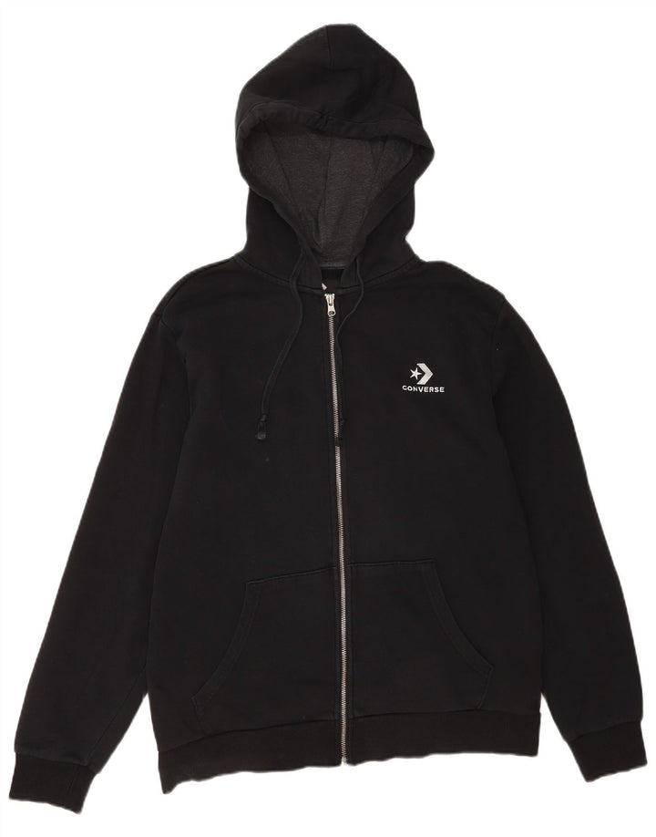 Converse Herren-Kapuzenpullover mit Reißverschluss, mittelschwarz, Baumwolle