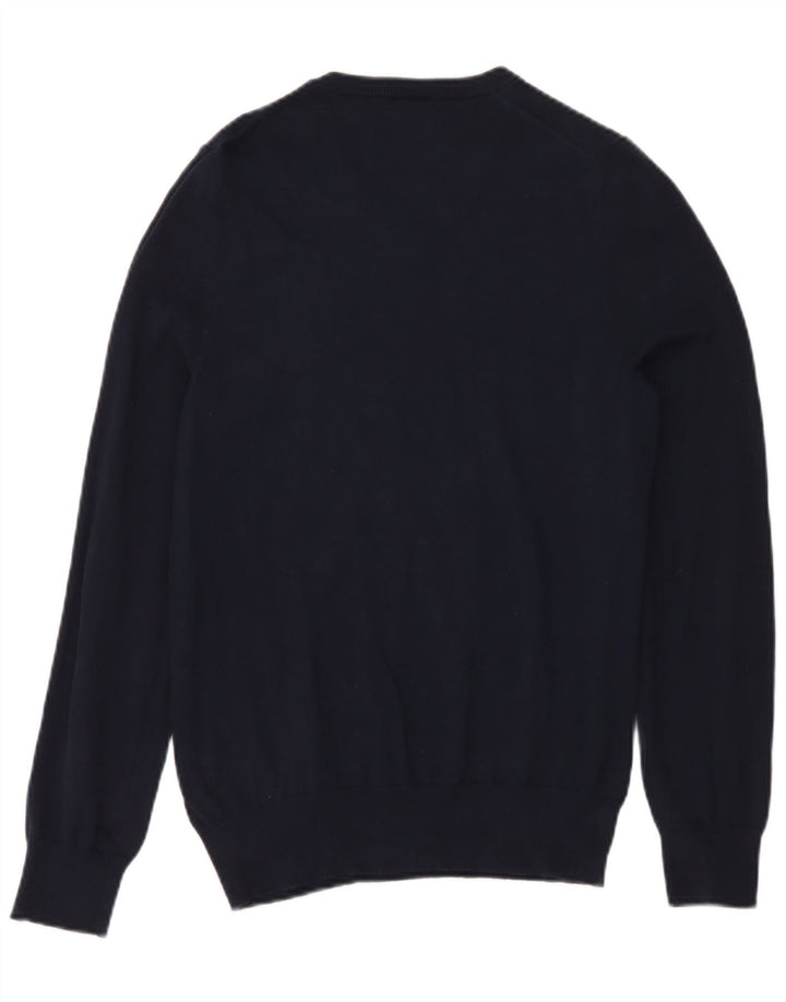 Marks & Spencer Herren-Pullover mit V-Ausschnitt, Größe S, marineblaue Baumwolle