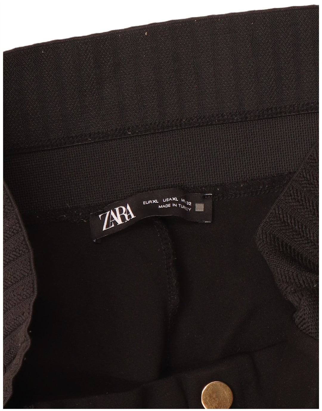 Zara Damen Slim Capri-Hose XL W36 L24 Schwarz